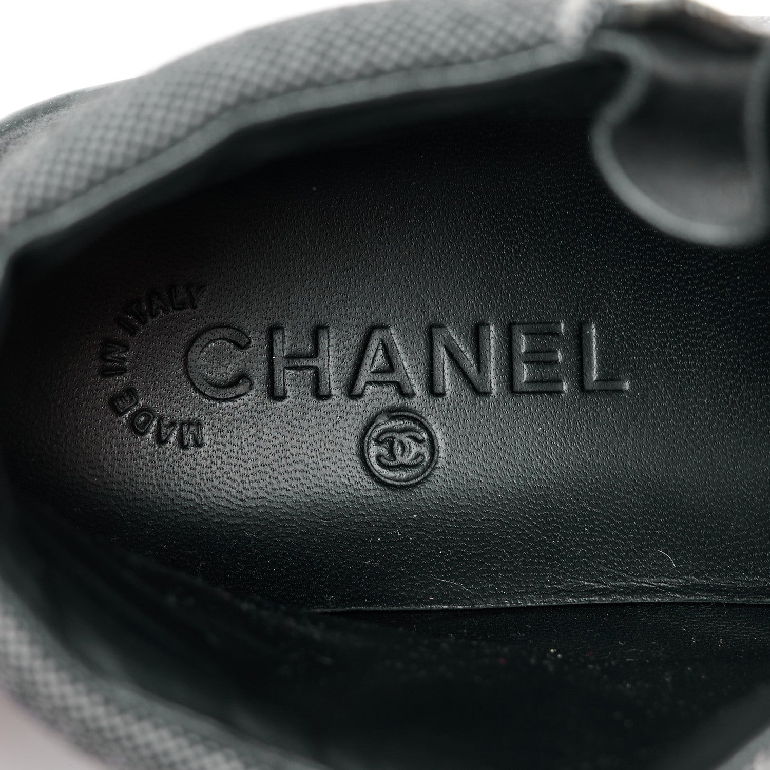 Chanel Toile Suede Calfskin CC High Top Sneakers 38 Black 9 of 11