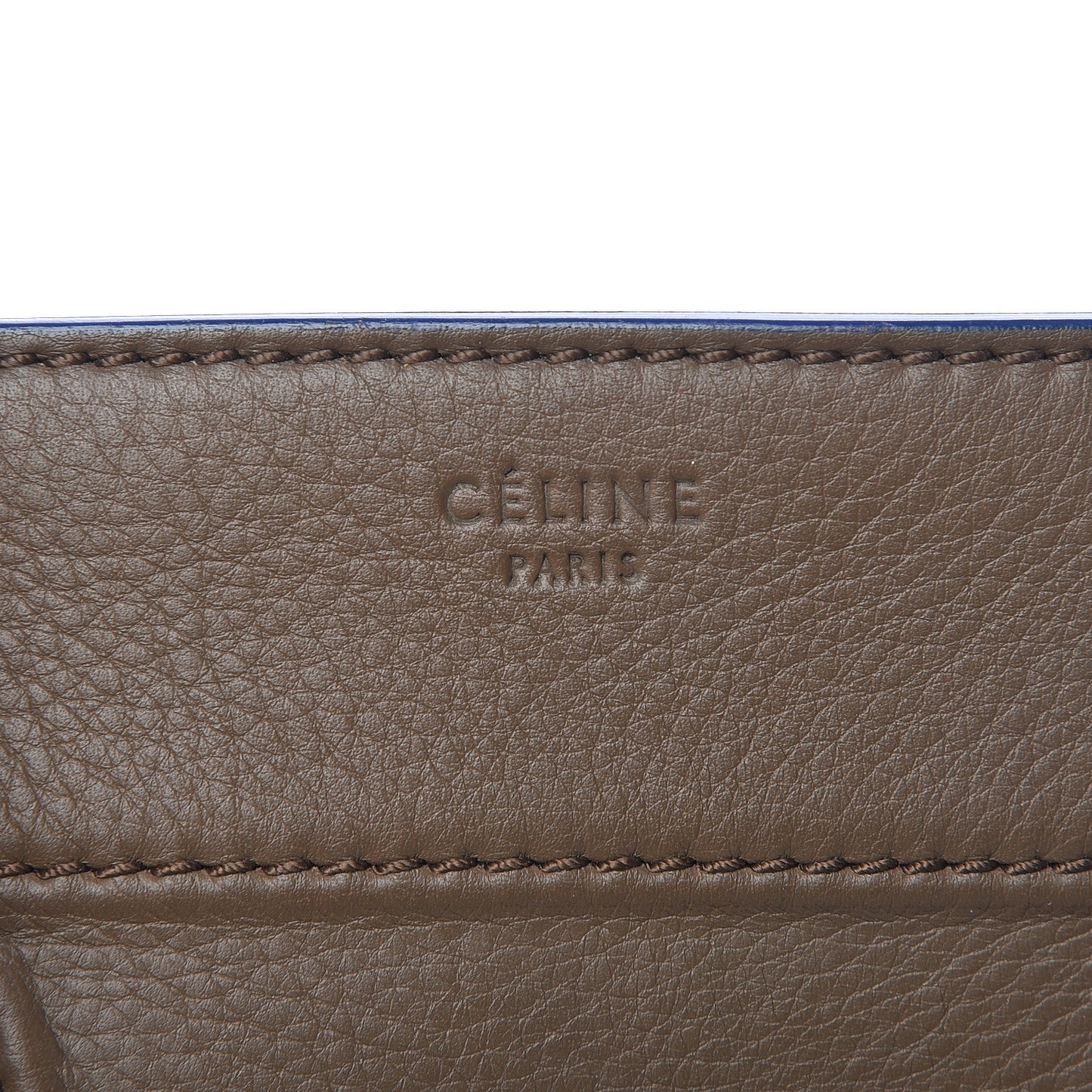 Supple Calfskin Medium Phantom Luggage Khaki Cobalt Trim