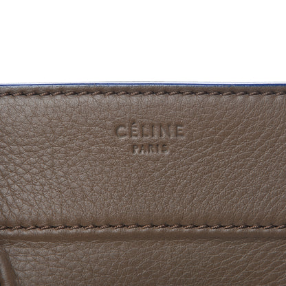 Celine Supple Calfskin Medium Phantom Luggage Khaki Cobalt Trim 6 of 14