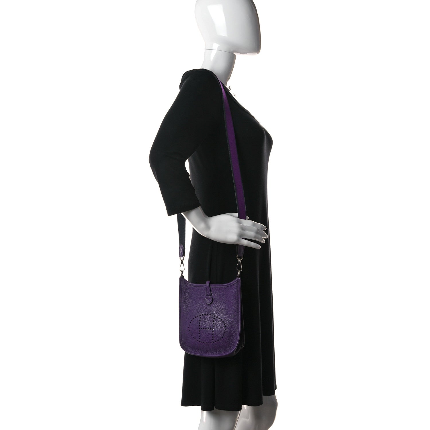 Hermes Taurillon Clemence Amazone Evelyne TPM Ultraviolet 2 of 12
