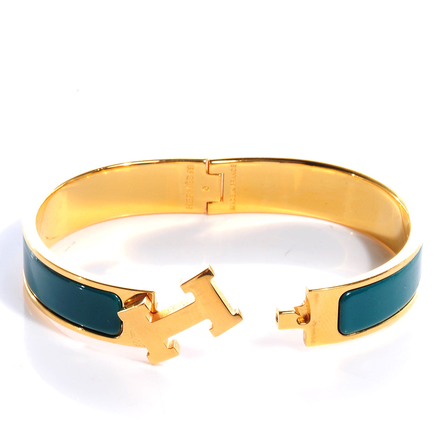 Hermes Enamel Narrow Clic Clac H Bracelet PM Malachite 3 of 5