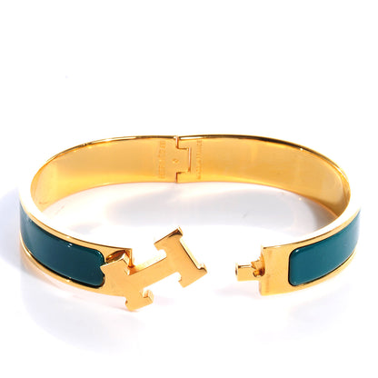 Hermes Enamel Narrow Clic Clac H Bracelet PM Malachite 3 of 5