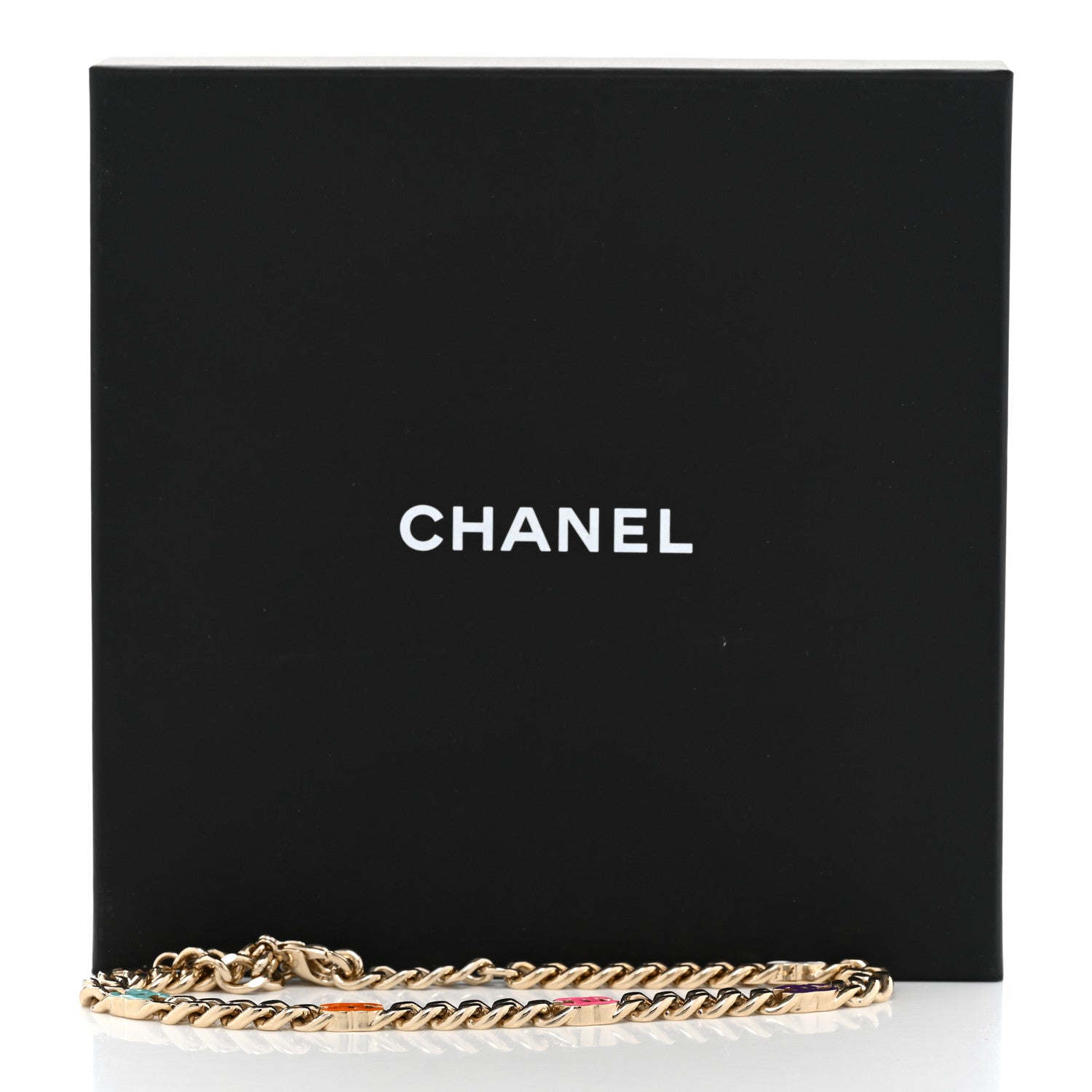 Chanel Metal Enamel Chain CC Choker Gold Multicolor 6 of 6