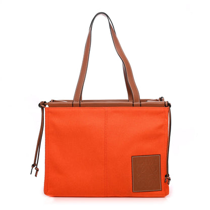 Loewe Canvas Calfskin Cushion Tote Orange 1 of 4