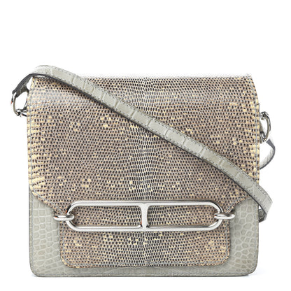 Hermes Matte Alligator Lizard Mini Sac Roulis Ombre Gris Perle 1 of 17