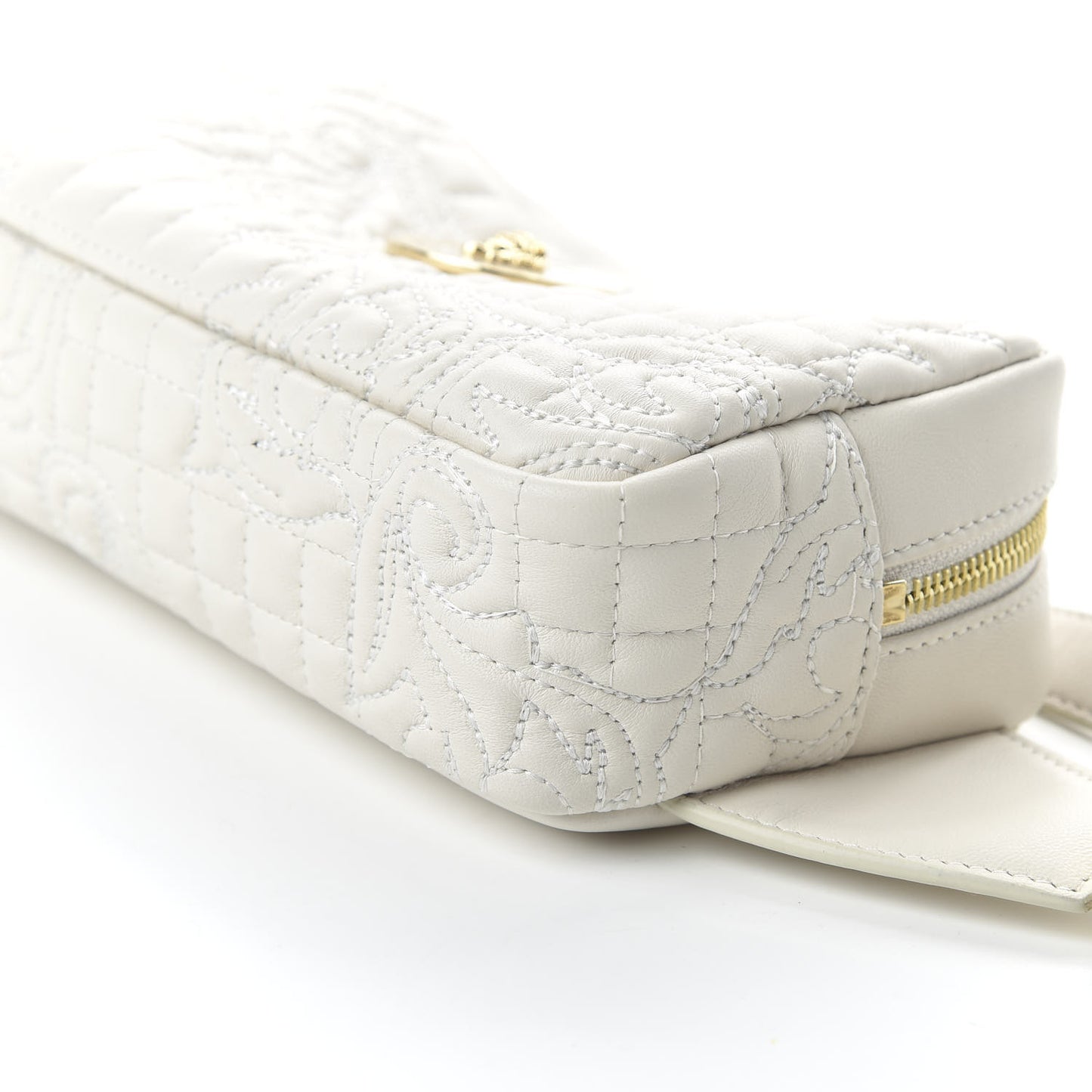 Nappa Barocco Quilted Vanitas Medea Belt Bag White