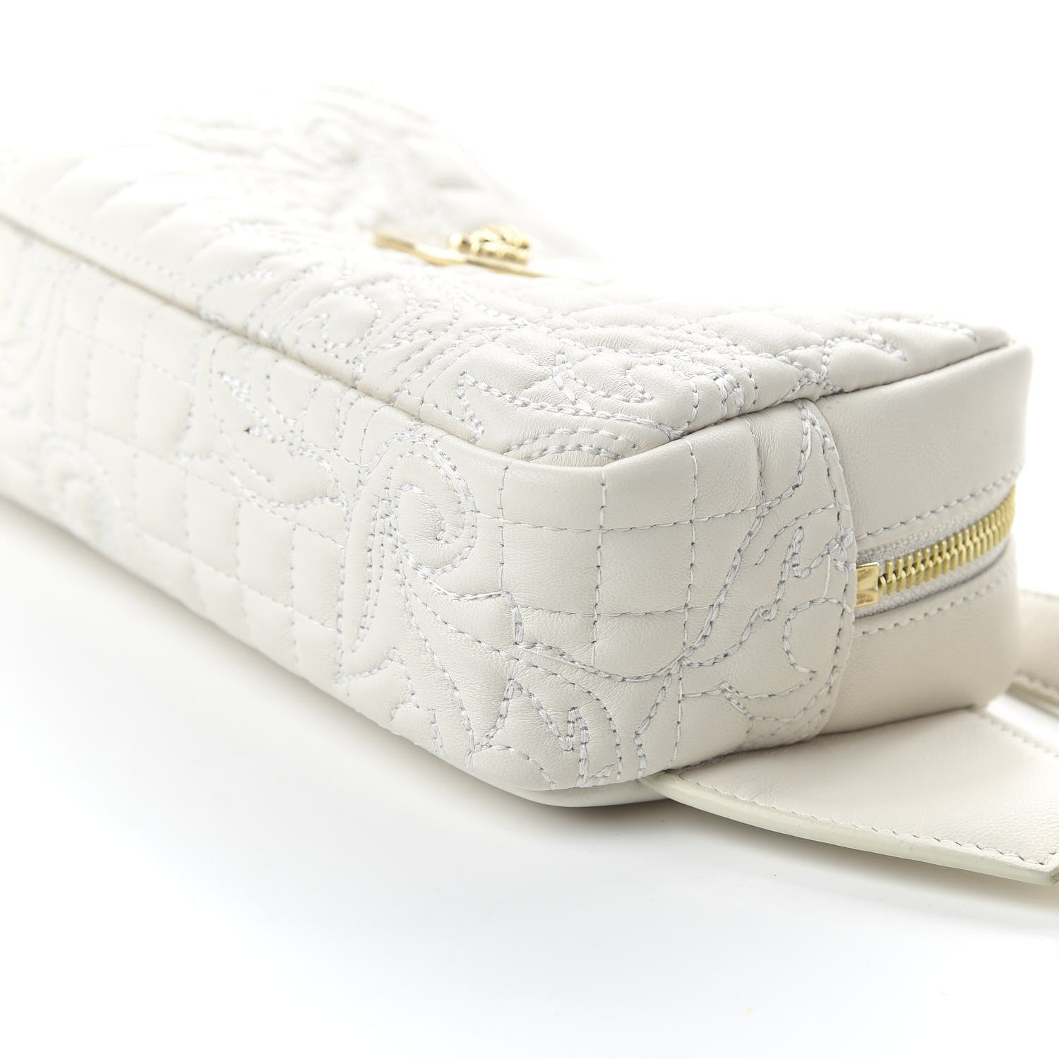 Versace Nappa Barocco Quilted Vanitas Medea Belt Bag White 7 of 10
