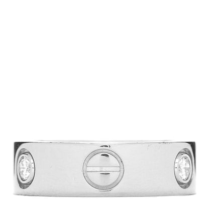 Cartier 18K White Gold 3 Diamond 5.5mm LOVE Ring 48 4.5 3 of 4