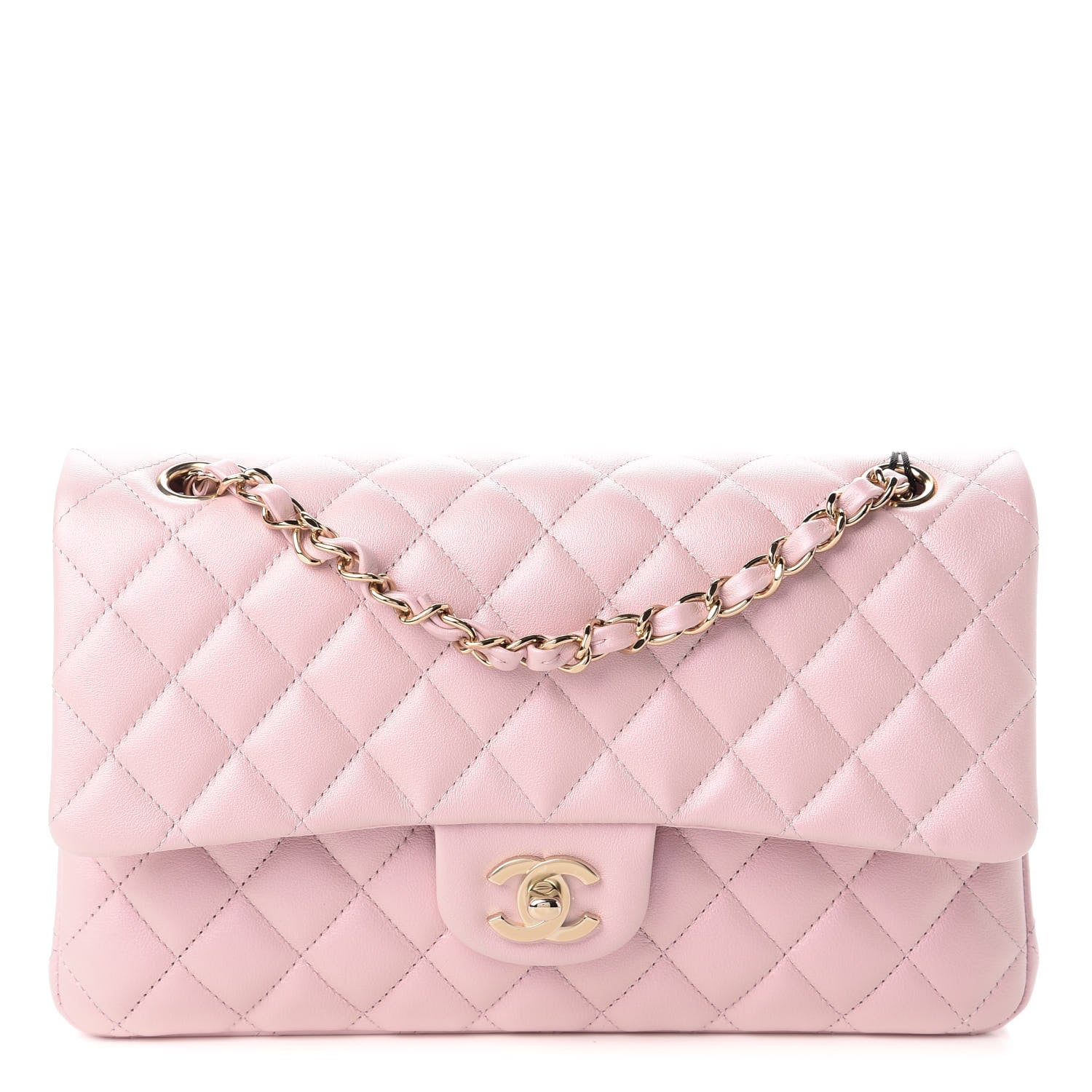 Chanel Iridescent Calfskin Quilted Medium Double Flap Light Pink 1 of 13