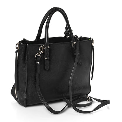 Balenciaga Calfskin Papier Mini A4 Zip Around Tote Black Chartreuse 3 of 13