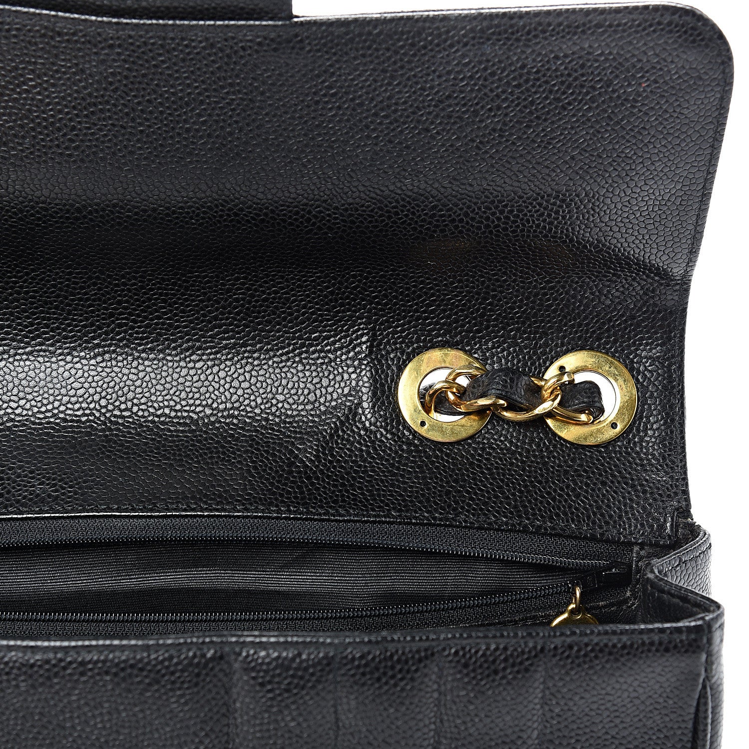 Chanel Caviar Vertical Quilted Jumbo Single Flap Black 15 of 19
