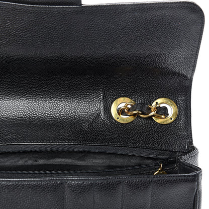 Chanel Caviar Vertical Quilted Jumbo Single Flap Black 15 of 19