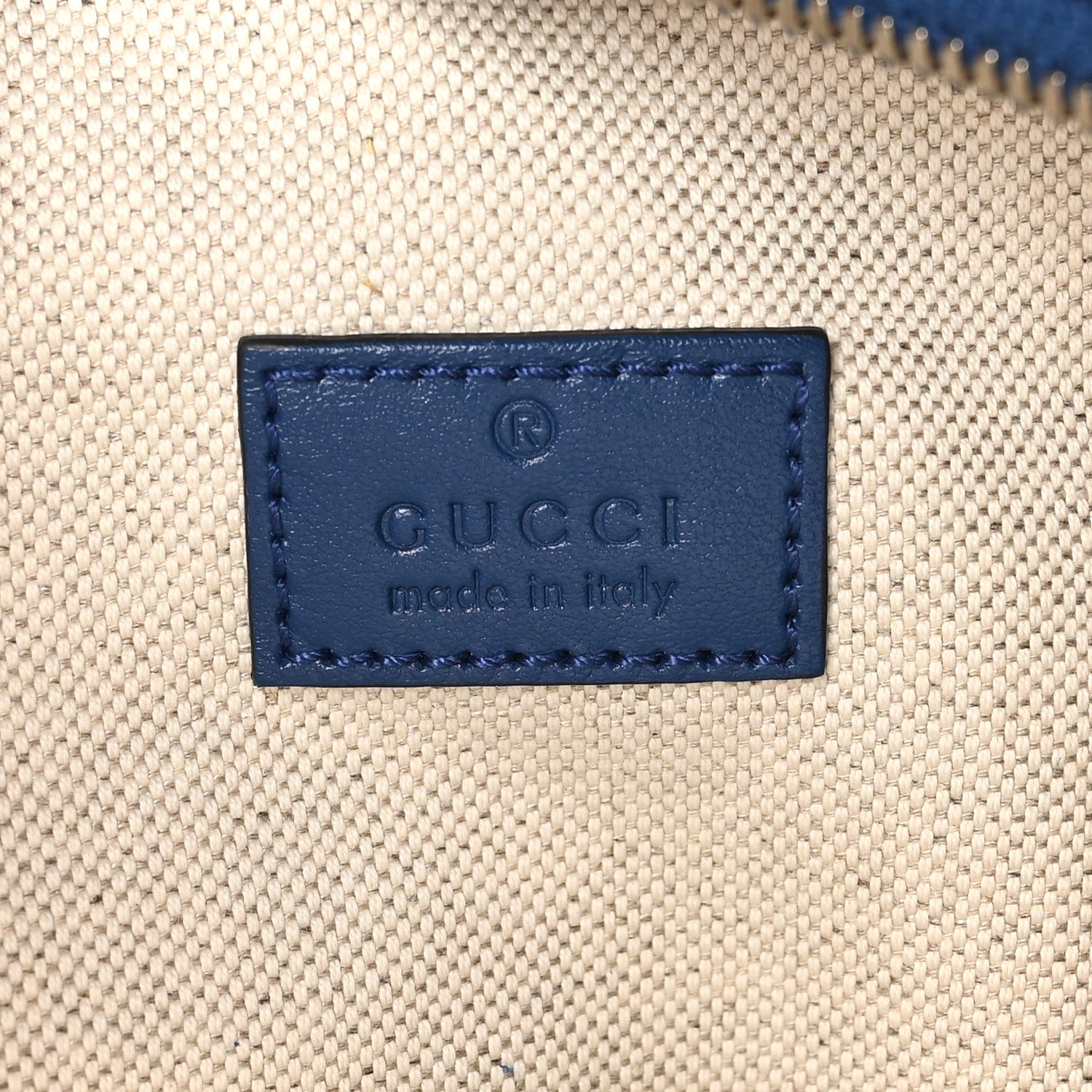 Gucci Calfskin GG Tennis Embossed Pocket Belt Bag Intense Metal Blue 6 of 10