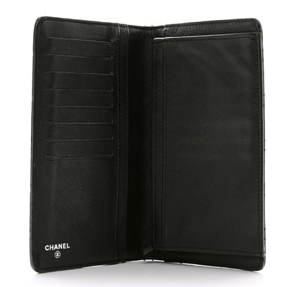 Chanel Distressed Caviar Stitched Yen Wallet Black 5 of 10
