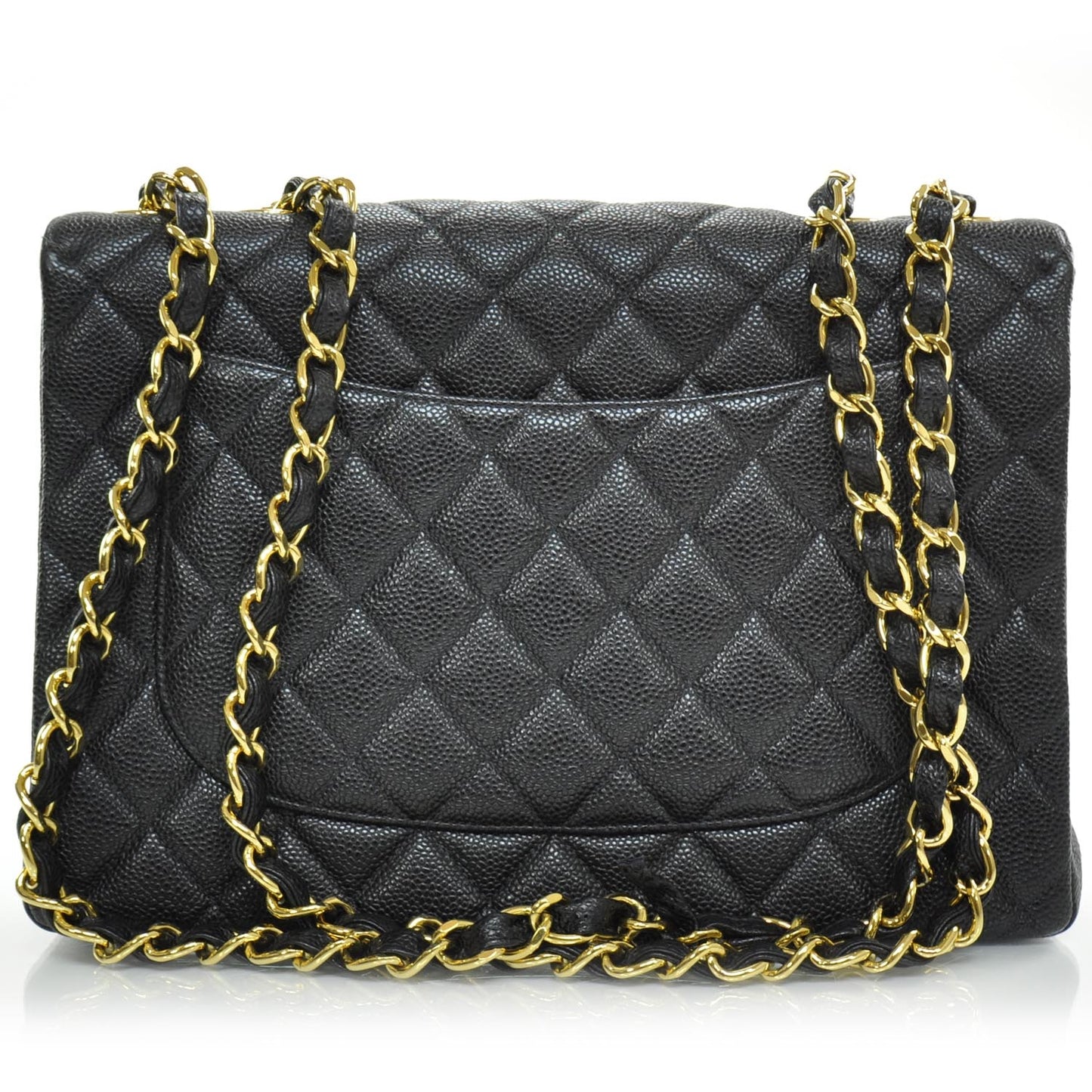 Caviar Quilted Jumbo Flap Black GHW