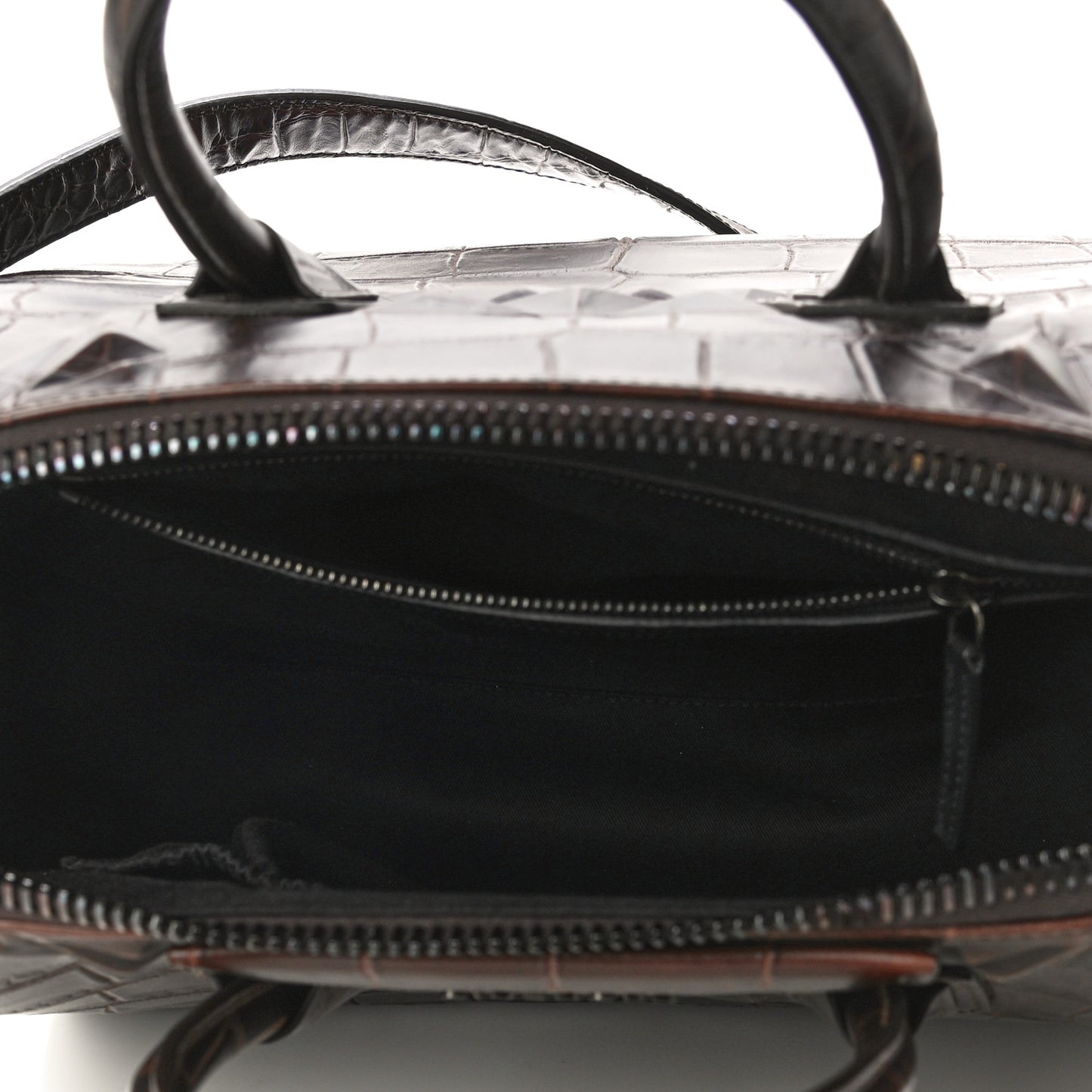 Calfskin Crocodile Embossed 3D Stud Medium Antigona Brown