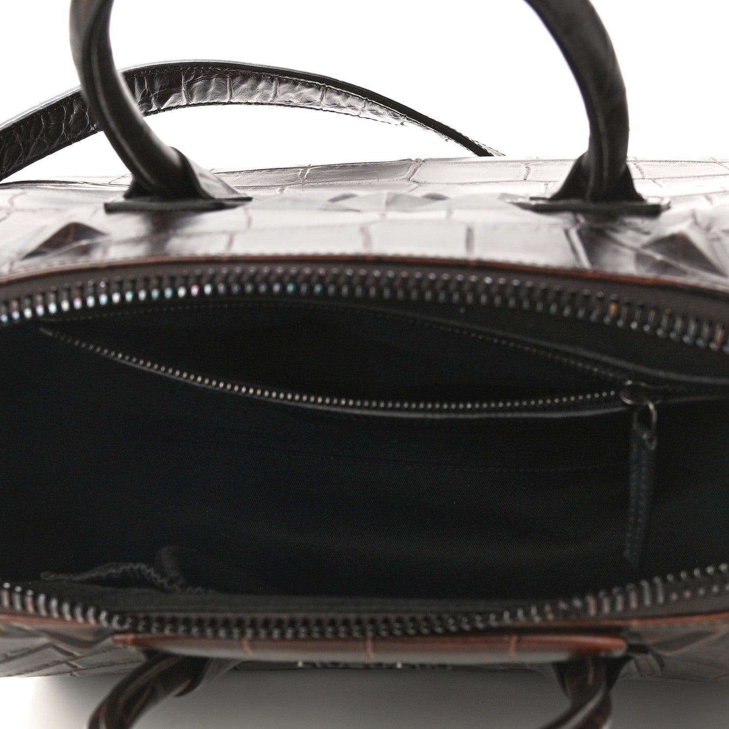 Givenchy Calfskin Crocodile Embossed 3D Stud Medium Antigona Brown 4 of 16