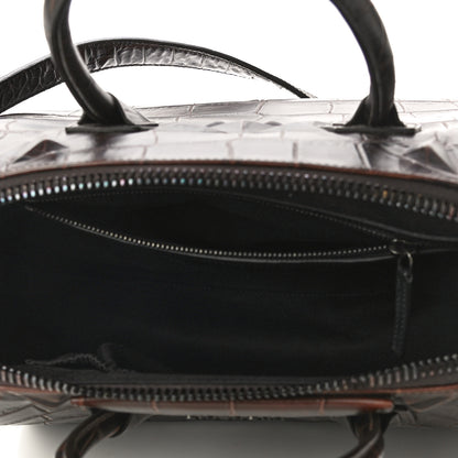 Givenchy Calfskin Crocodile Embossed 3D Stud Medium Antigona Brown 4 of 16