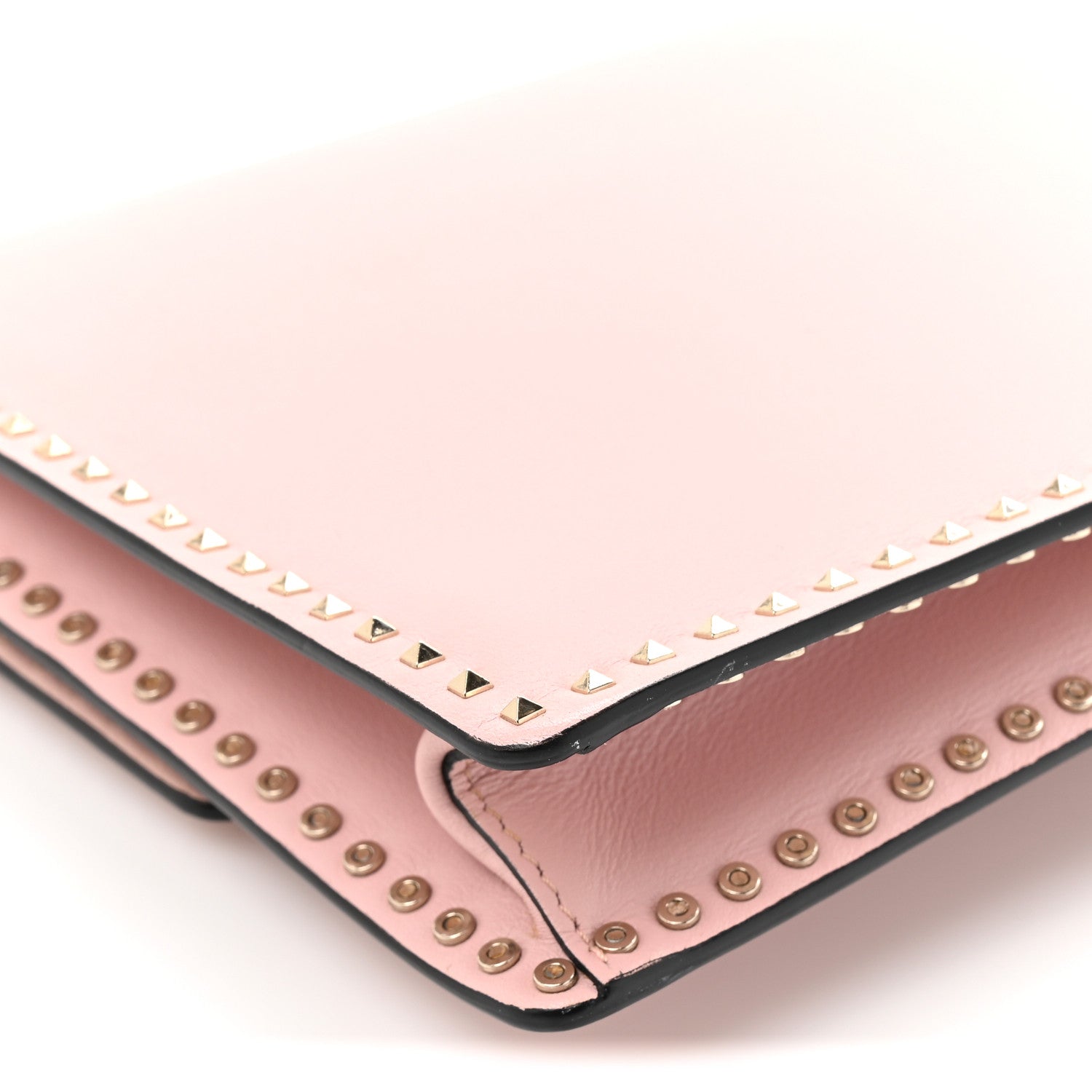 Valentino Garavani Nappa Micro Rockstud Wristlet Clutch Water Rose