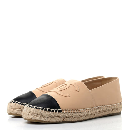 Chanel Lambskin CC Espadrilles 39 Beige Black 4 of 7