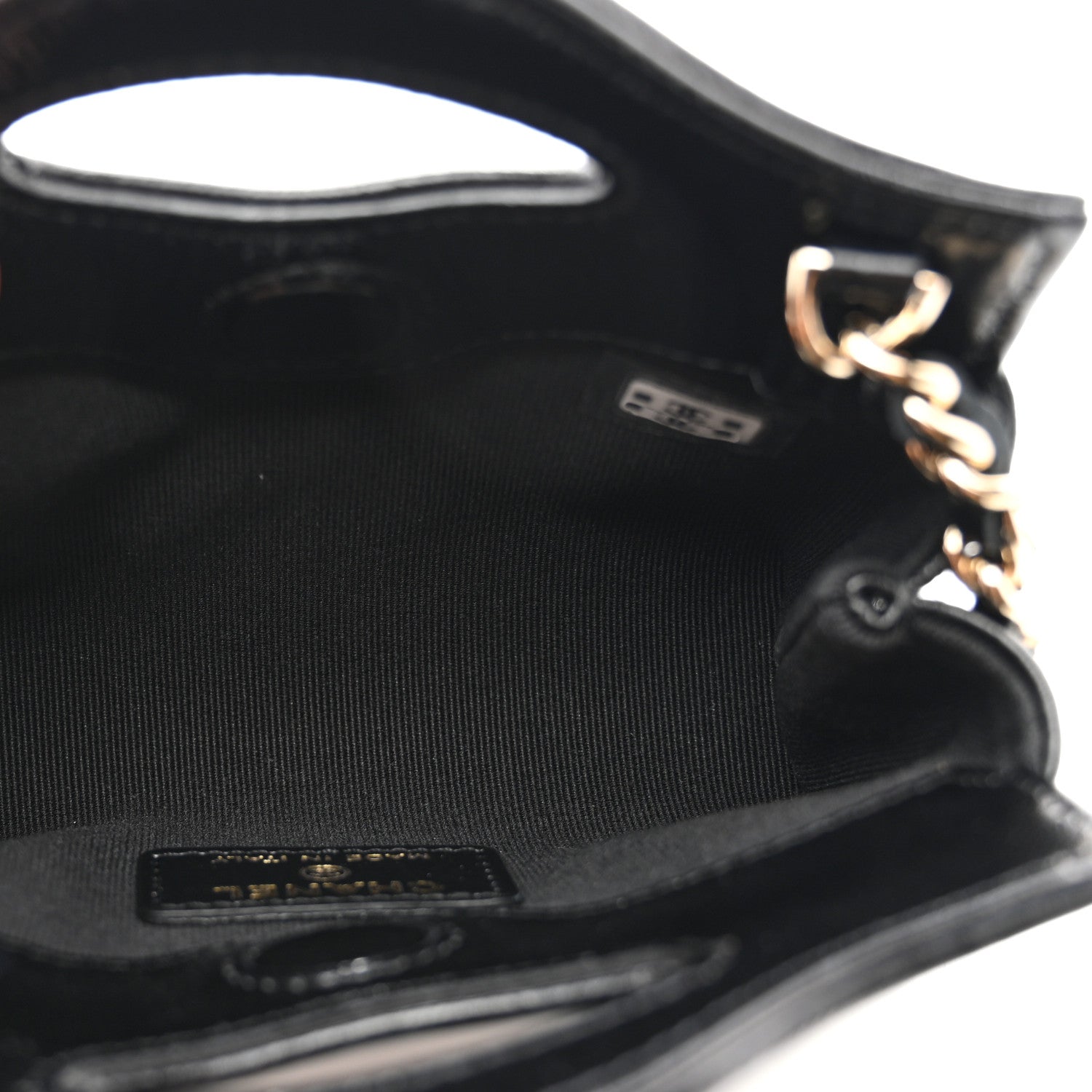 Chanel Shiny Lambskin Quilted Micro 31 Clutch With Chain Black 5 of 11