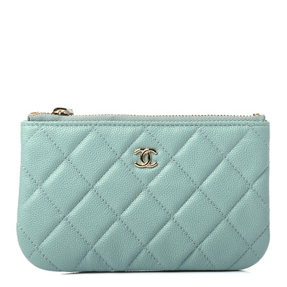 Chanel Caviar Quilted Small Cosmetic Case Light Blue 1 of 4