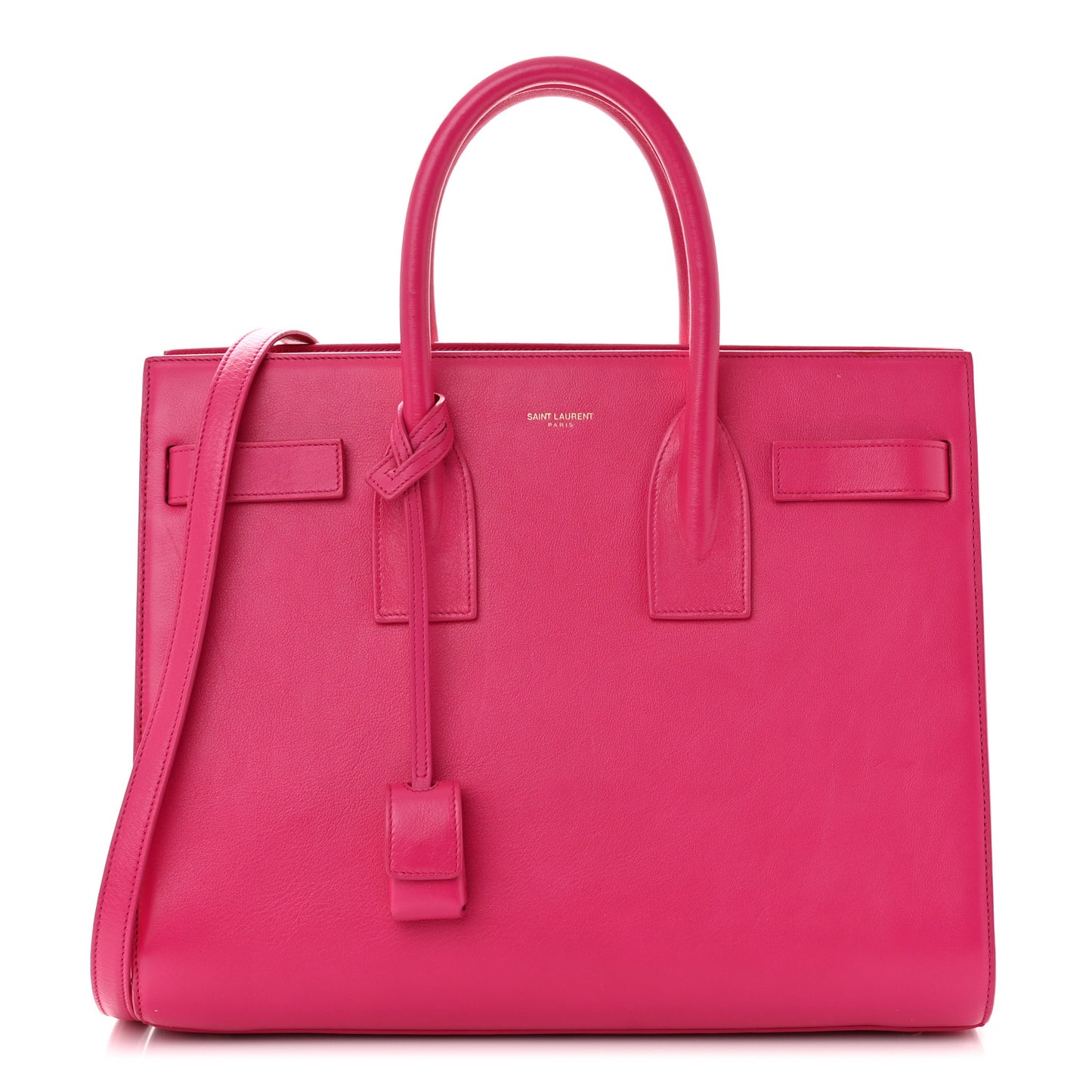 SAINT LAURENT Calfskin Small Sac De Jour Lipstick Fuchsia