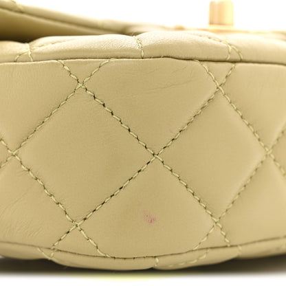 Chanel Lambskin Enamel Quilted Mini Coco Hearts Square Flap Light Green 11 of 12