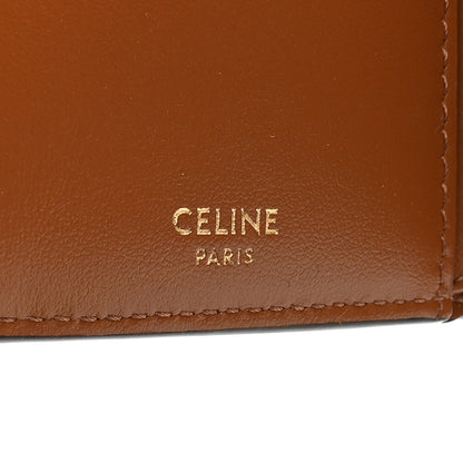 Celine Grained Calfskin Triomphe Fine Strap Wallet Tan 6 of 9