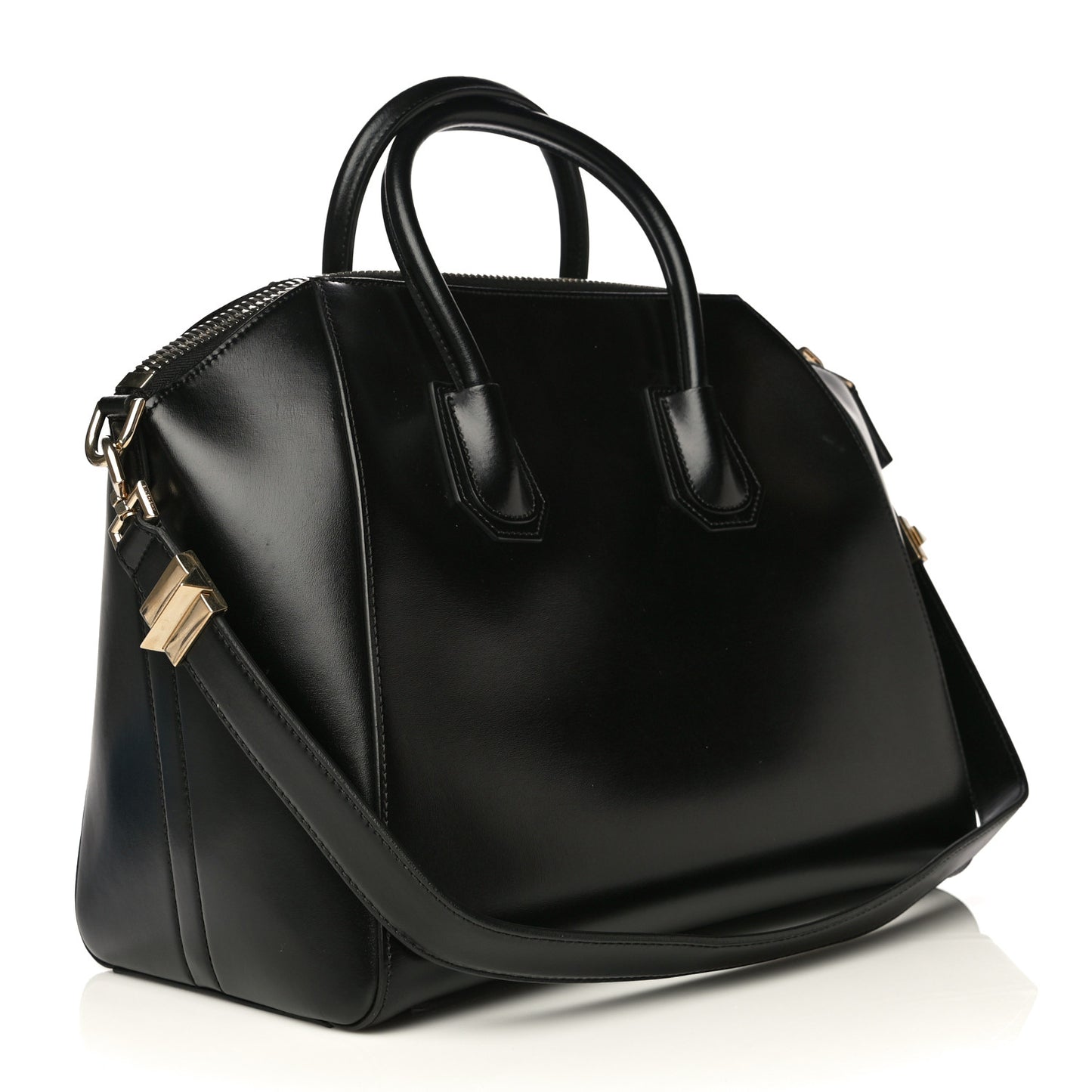 Shiny Lord Calfskin Medium Antigona Black