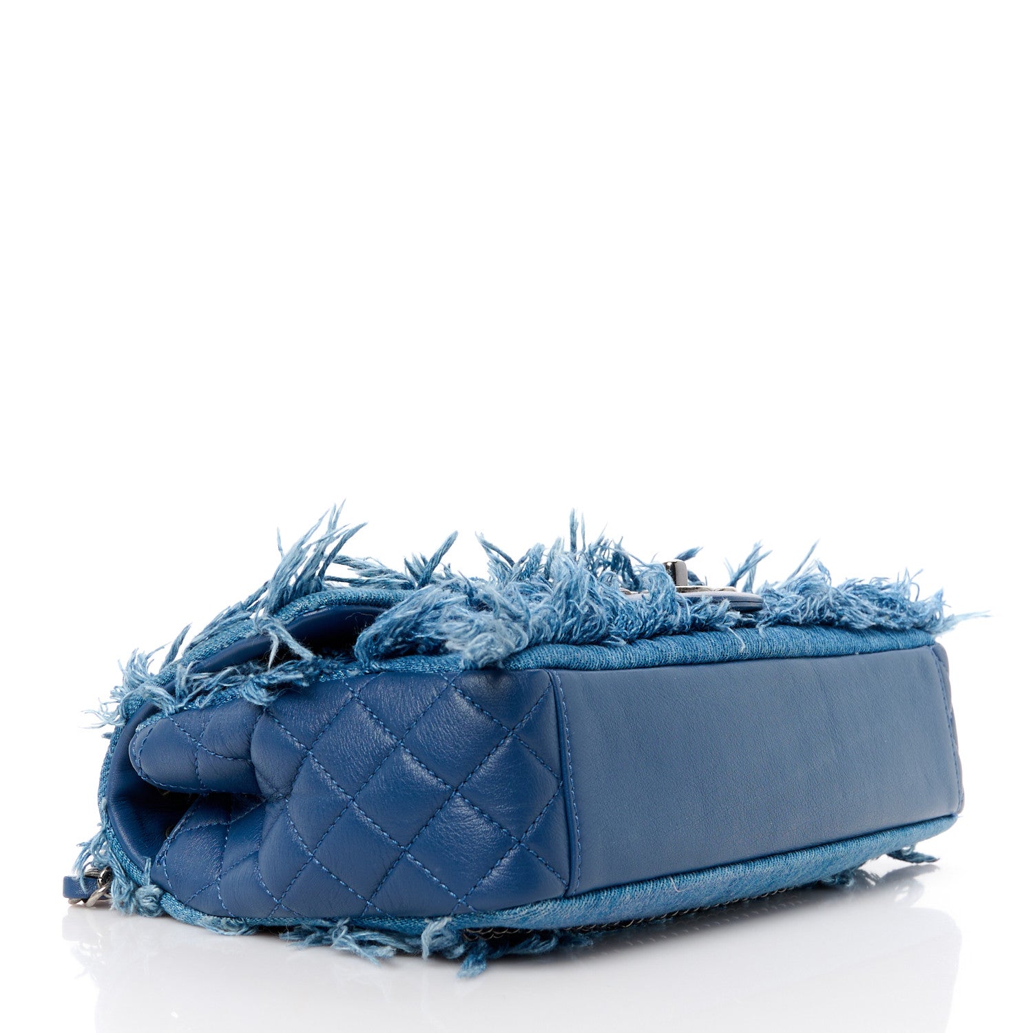 Chanel Calfskin Denim Paris Dubai Fringe Chains Small Flap Blue 4 of 12