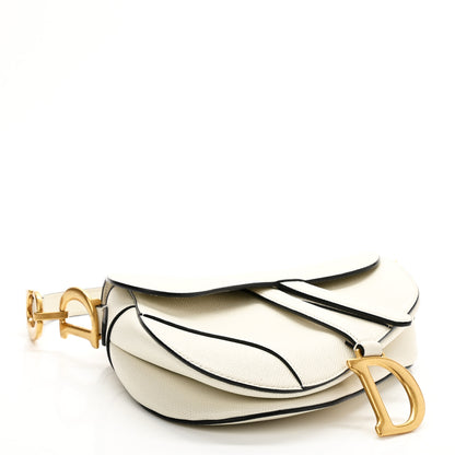 Christian Dior Grained Calfskin Saddle Bag White 3 of 10