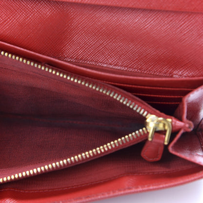 Prada Saffiano Fiocco Bow Continental Wallet Fuoco 8 of 9