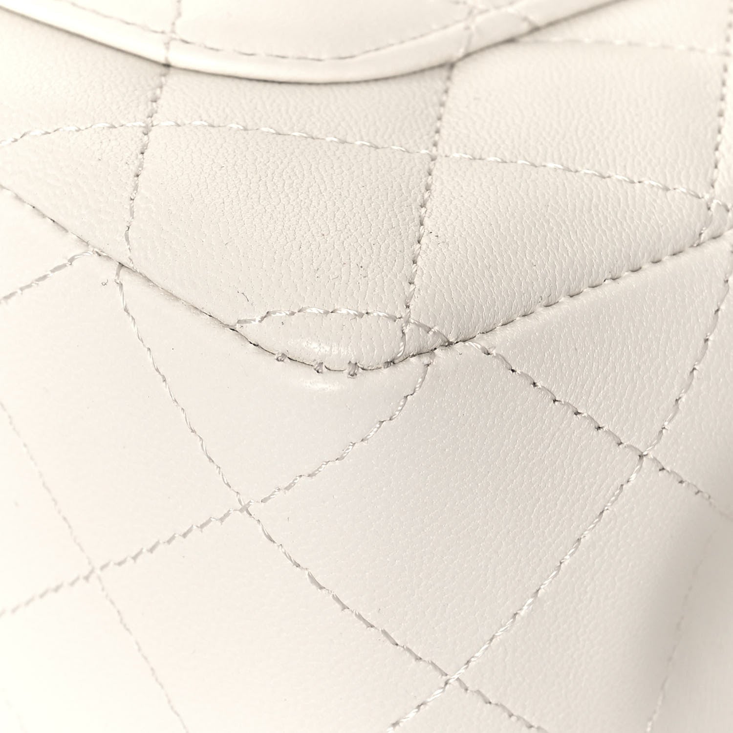 Chanel Lambskin Quilted Mini Rectangular Flap White Black 12 of 13