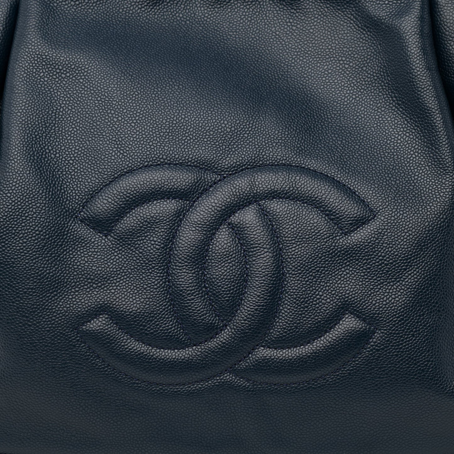 Caviar CC Timeless Shoulder Bag Navy Blue