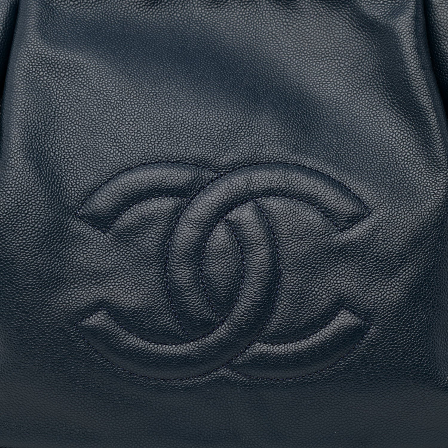 Chanel Caviar CC Timeless Shoulder Bag Navy Blue 8 of 10