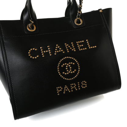 Chanel Caviar Small Studded Deauville Tote Black 11 of 16