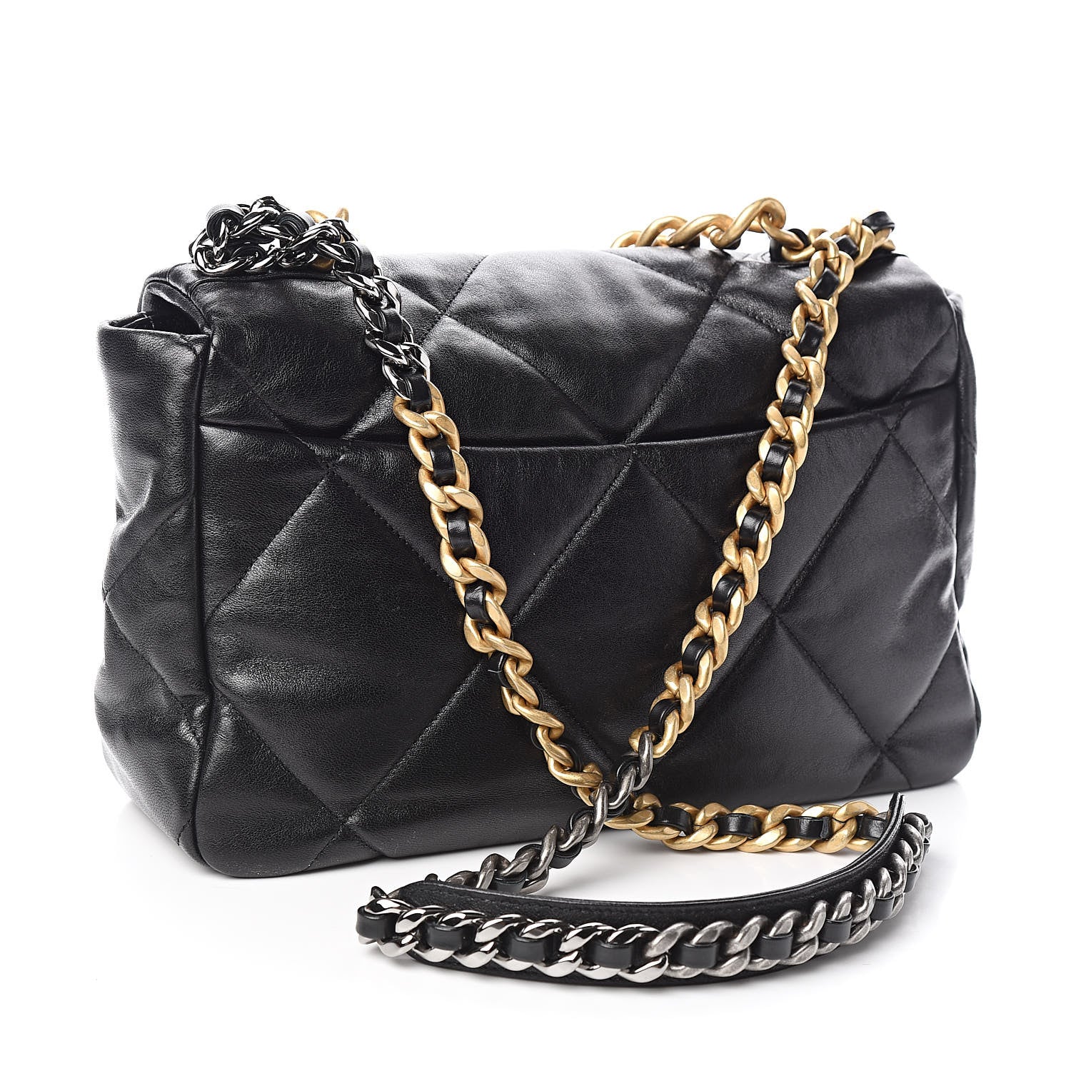 Chanel Lambskin Quilted Large 19 Flap Black 3 of 10