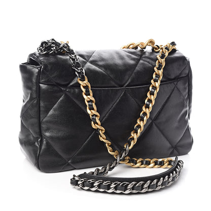 Chanel Lambskin Quilted Large 19 Flap Black 3 of 10