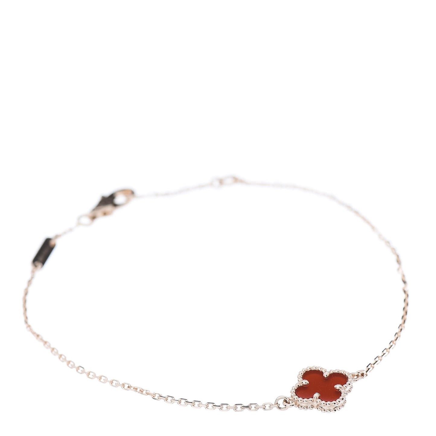 18K Rose Gold Carnelian Sweet Alhambra Bracelet