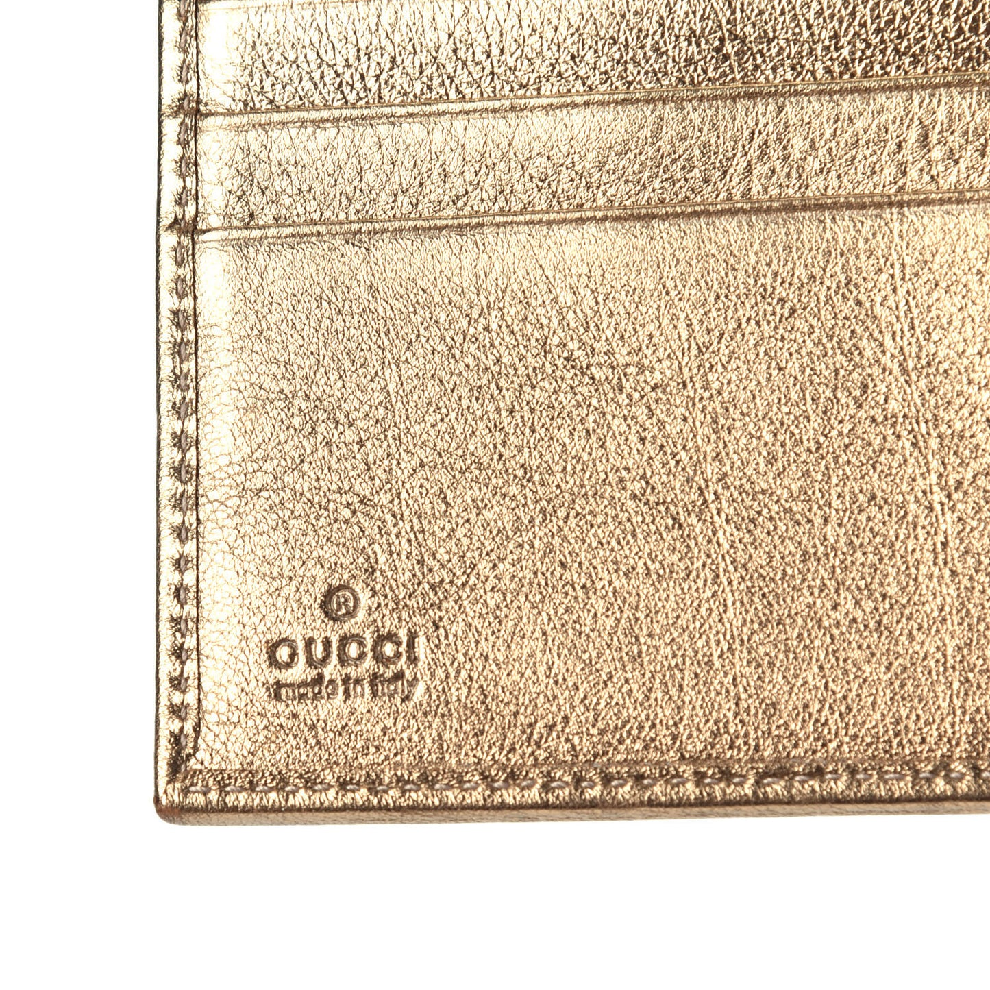 Metallic Monogram Abbey Compact Wallet Gold