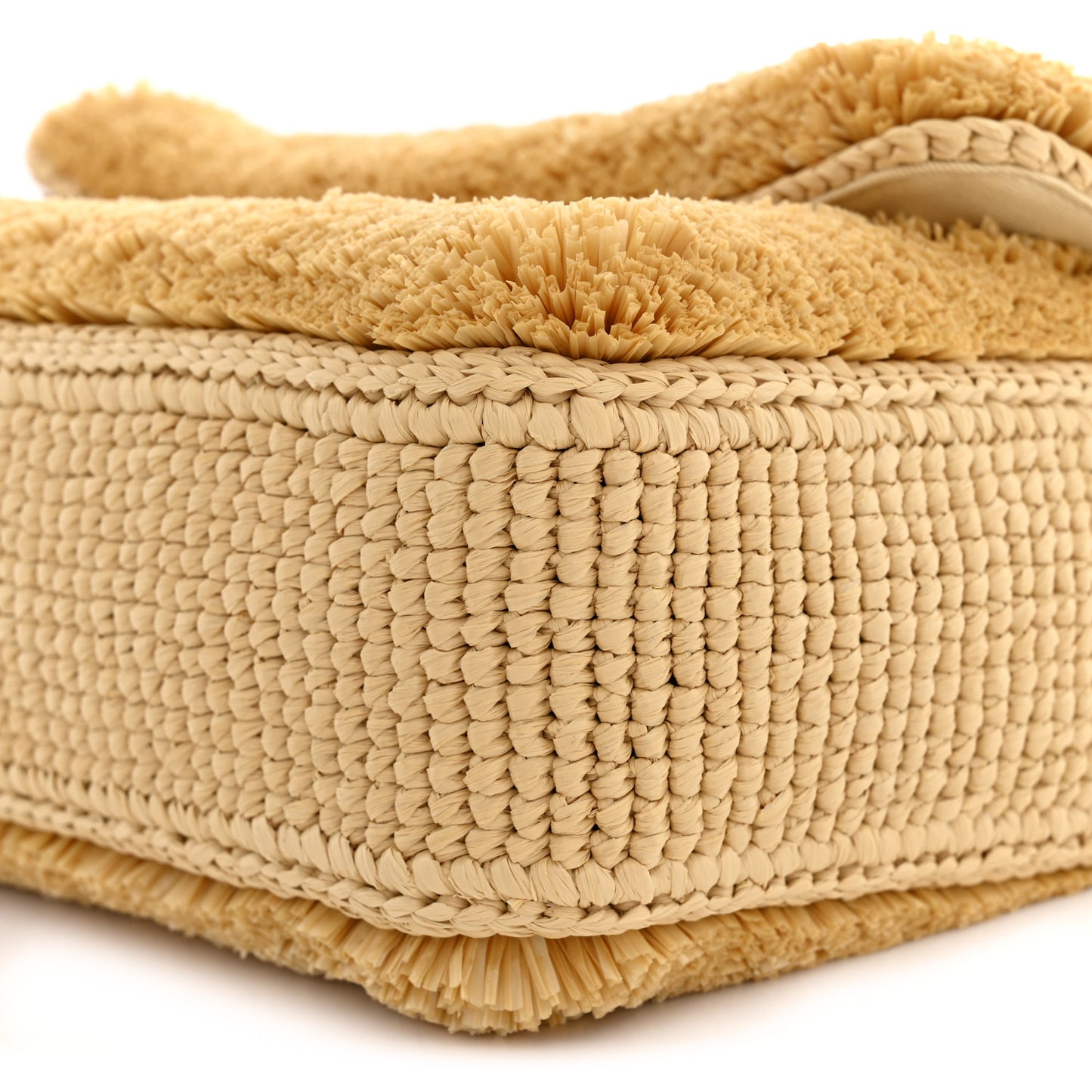 Braided Raffia Coco Beach Flap Beige