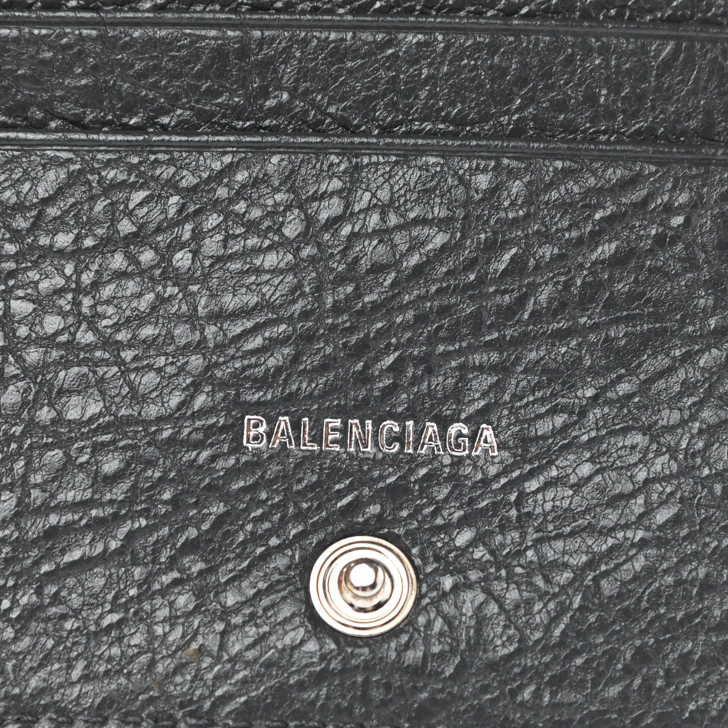 Balenciaga Agneau Classic Silver Hardware Compact Wallet Gris Fossile 7 of 9