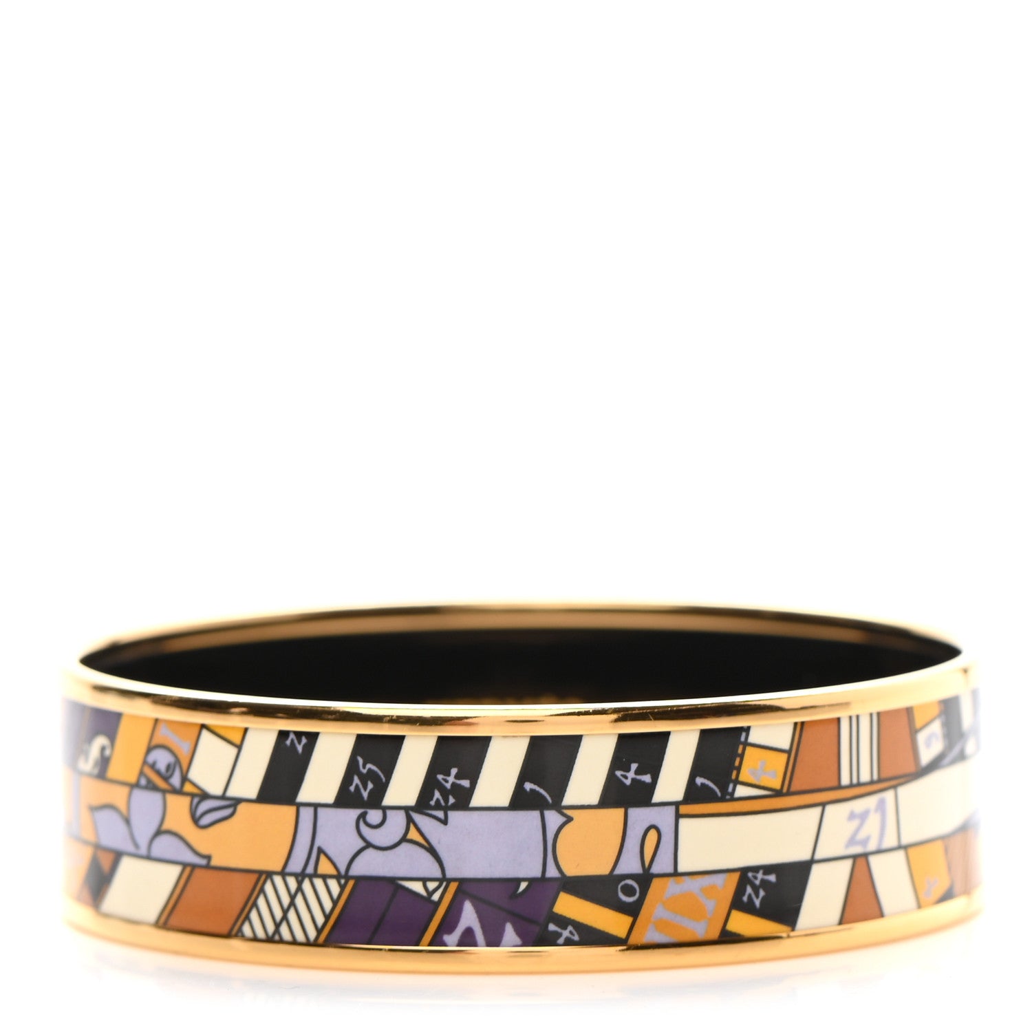 Hermes Enamel Printed Astrologie Nouvelle Wide Bracelet 62 1 of 5