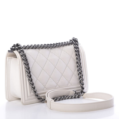 Chanel Calfskin Double Stitch Medium Boy Flap White 4 of 17