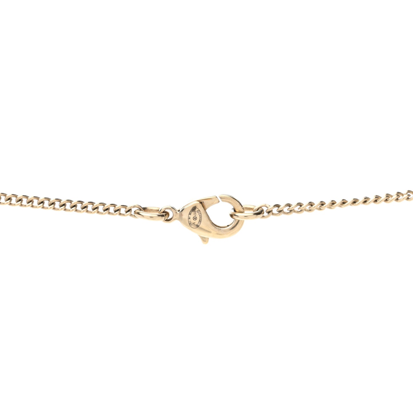Pearl CC Pendant Necklace Gold