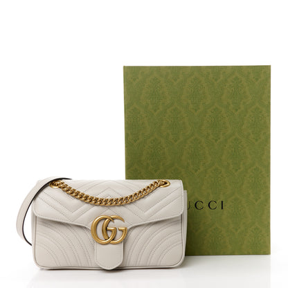 Gucci Calfskin Matelasse Small GG Marmont Shoulder Bag Light Grey 12 of 12