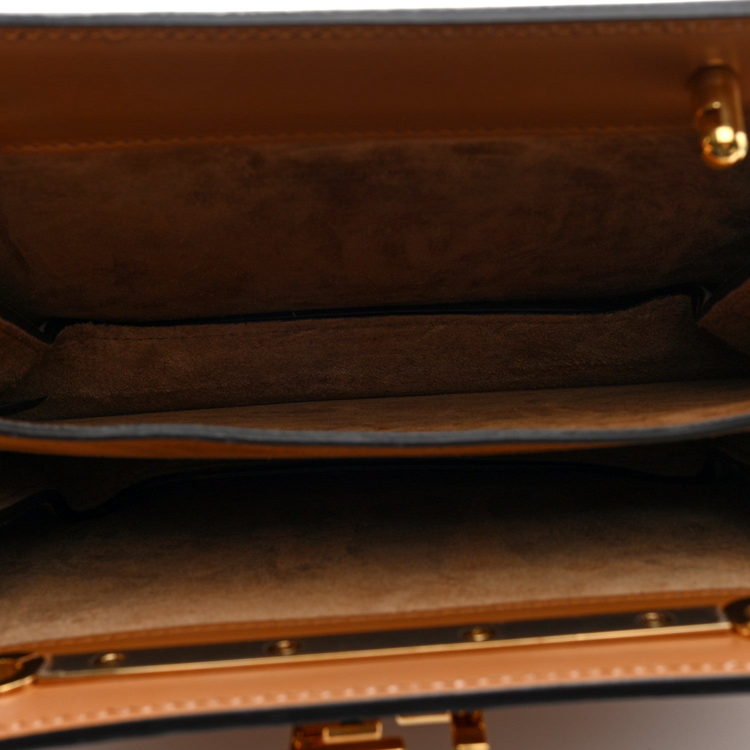 Fendi Vitello King Luxor Fendi Touch Shoulder Bag Caramello 5 of 10