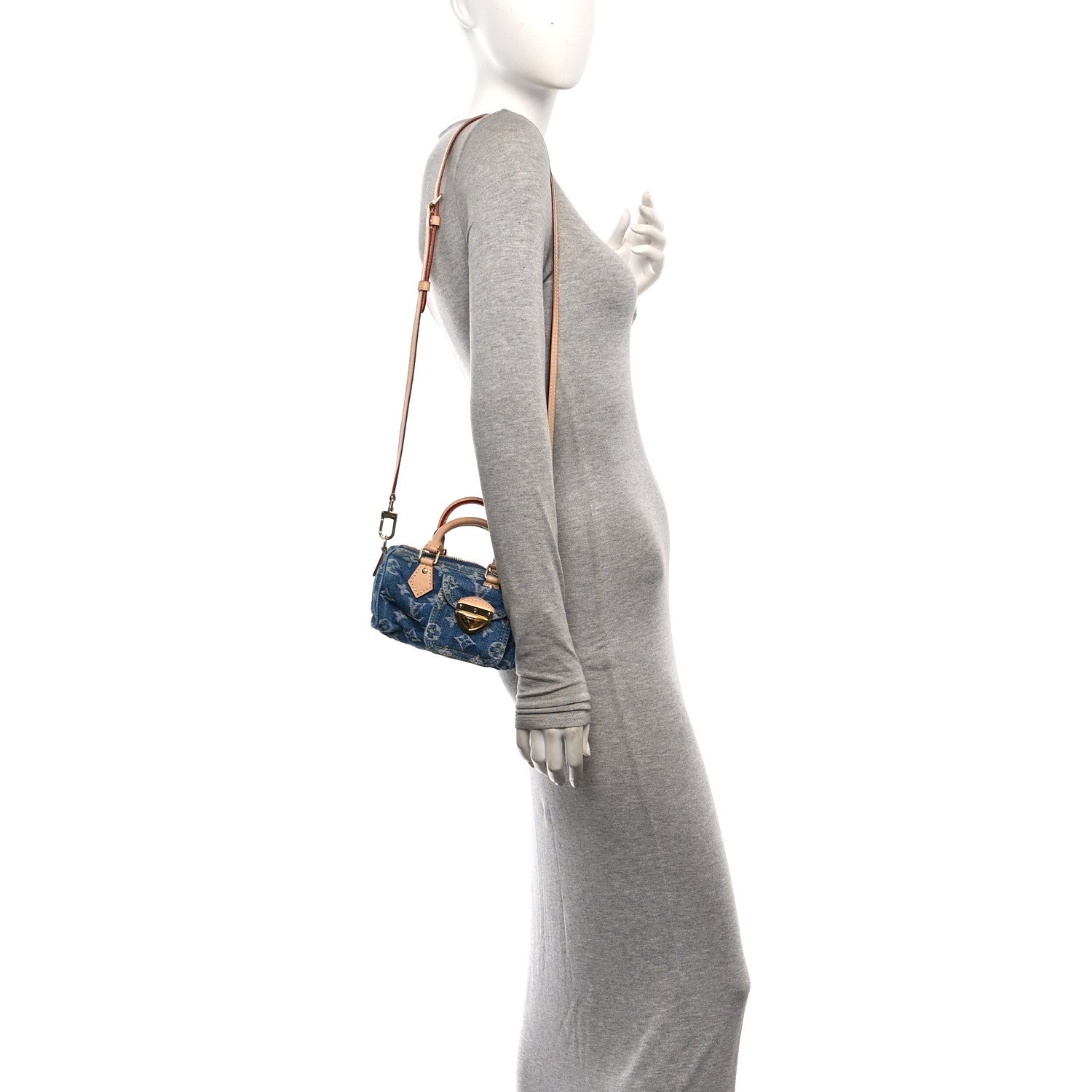 Louis Vuitton Monogram Denim Nano Speedy Blue 2 of 9