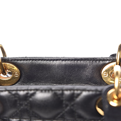 Christian Dior Lambskin Cannage Medium Lady Dior Black 13 of 21